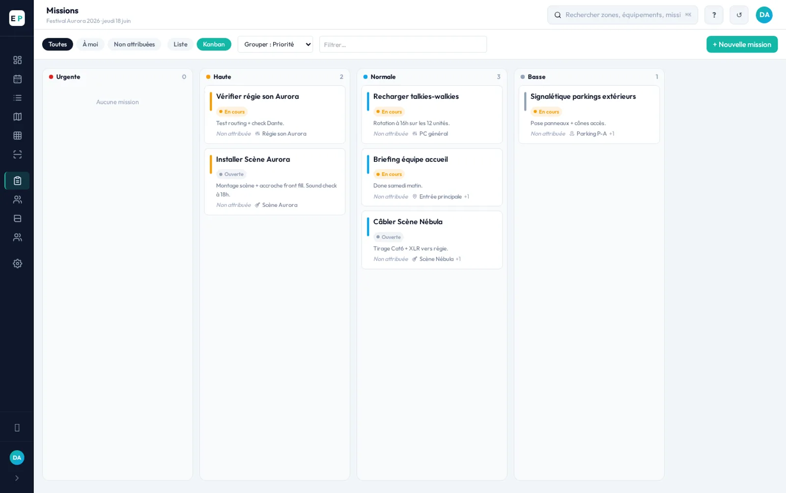 Vue Kanban des missions EventPlanner fonctionnelle même sans réseau